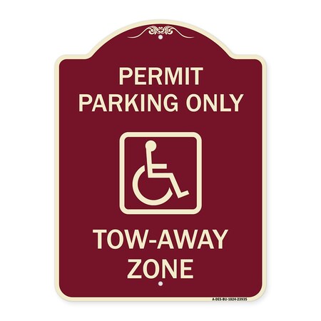 Signmission Georgia ADA Handicapped Parking Accessible Permit Parking Only Tow-Away Zone with Sym, BU-1824-23935 A-DES-BU-1824-23935